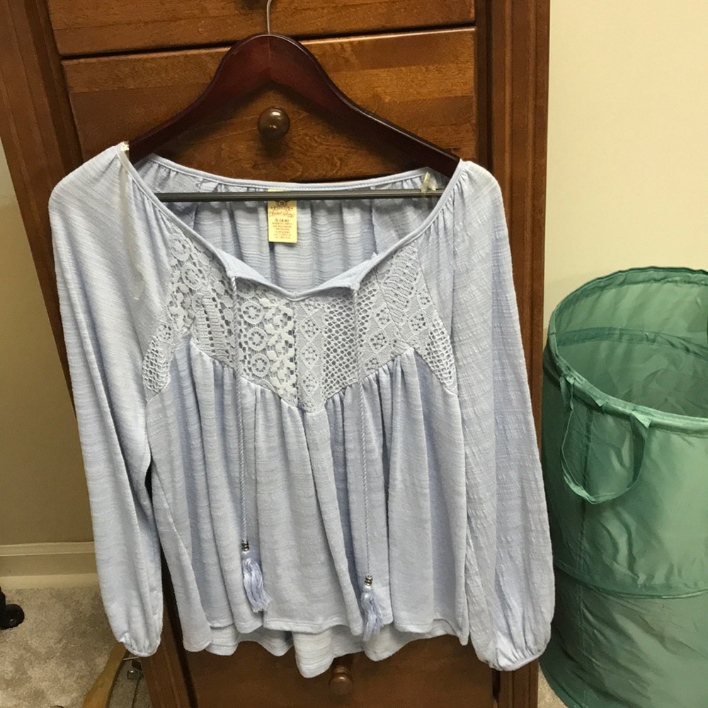 Blue boho top